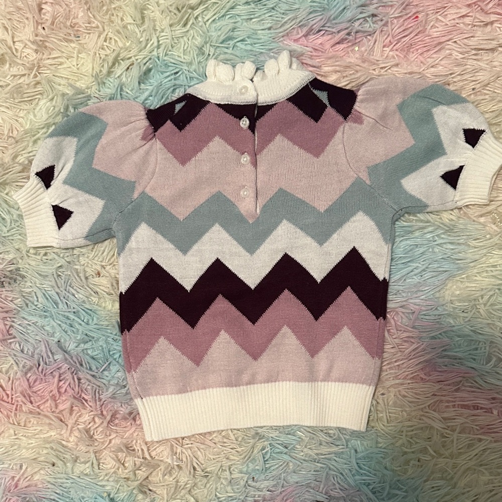 Janie and Jack Pink and Purple Chevron Sweater - Picture 2 of 2